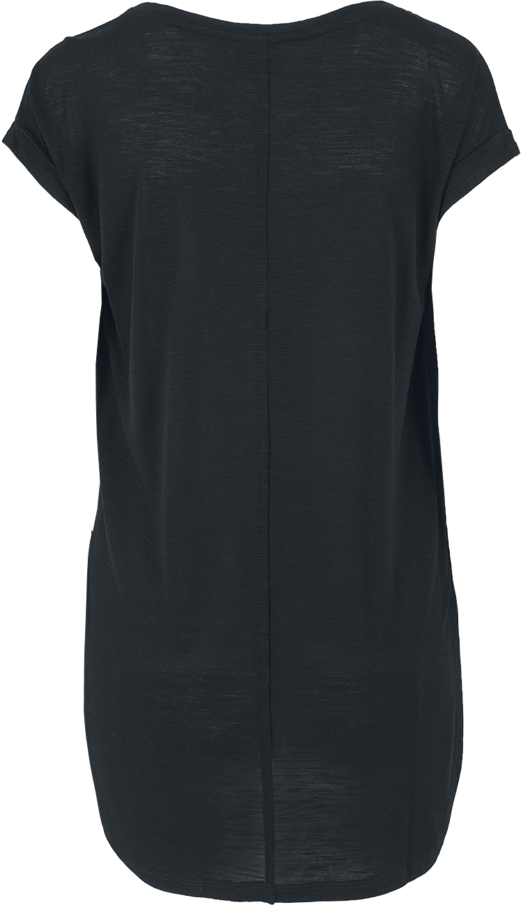 T-Shirt Manches courtes  de Urban Classics - Ladies Long Back Shaped Slub Tee - XS à L - pour Femme - noir - Urban Classics - View 2