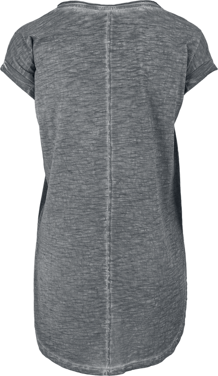 T-Shirt Manches courtes  de Urban Classics - Ladies Long Back Shaped Spray Dye Tee - XS à M - pour Femme - gris foncé - Urban Classics - View 2