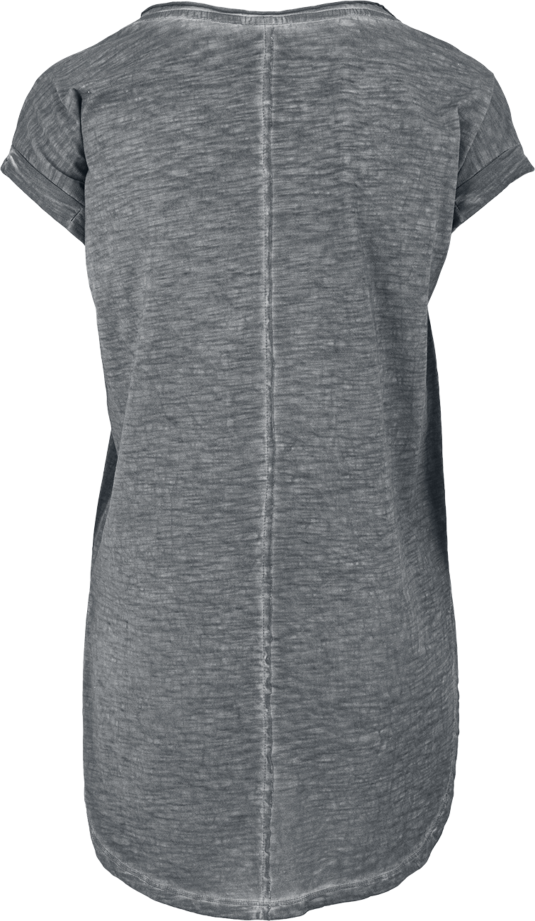 T-Shirt Manches courtes  de Urban Classics - Ladies Long Back Shaped Spray Dye Tee - XS à M - pour Femme - gris foncé - Urban Classics - View 2