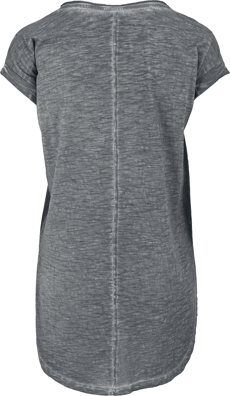 T-Shirt Manches courtes  de Urban Classics - Ladies Long Back Shaped Spray Dye Tee - XS à L - pour Femme - gris foncé - Urban Classics - View 2