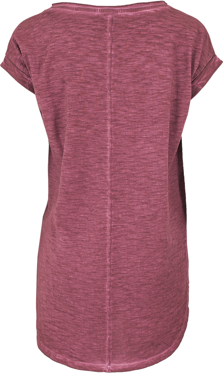 T-Shirt Manches courtes  de Urban Classics - Ladies Long Back Shaped Spray Dye Tee - XS à XL - pour Femme - bordeaux - Urban Classics - View 2