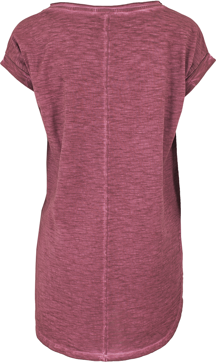 T-Shirt Manches courtes  de Urban Classics - Ladies Long Back Shaped Spray Dye Tee - XS à XL - pour Femme - bordeaux - Urban Classics - View 2
