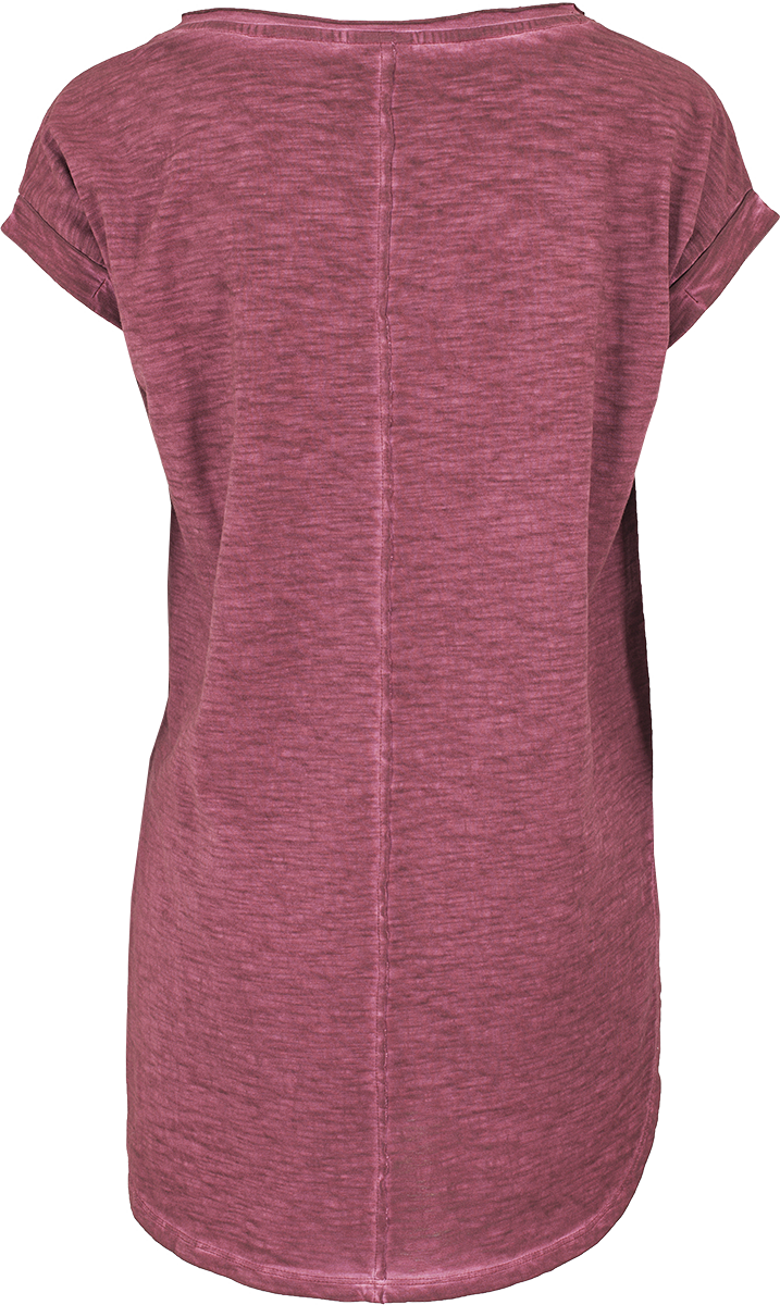 T-Shirt Manches courtes  de Urban Classics - Ladies Long Back Shaped Spray Dye Tee - XS à XL - pour Femme - bordeaux - Urban Classics - View 2