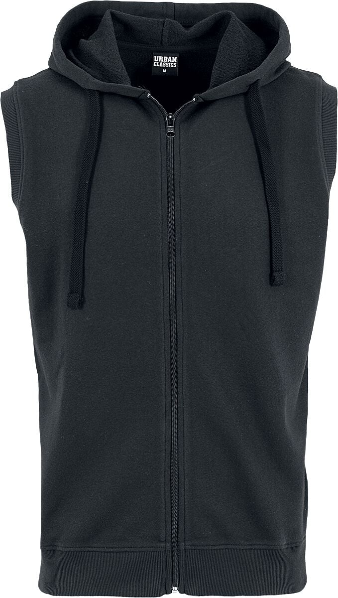 Sweat-shirt zippé à capuche  de Urban Classics - Sleeveless Terry Zip Hoodie - S à 5XL - pour Homme - noir - Urban Classics