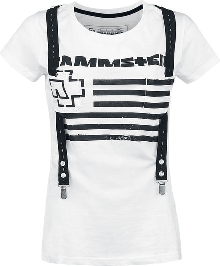 T-Shirt Manches courtes  de Rammstein - Suspender - S à XL - pour Femme - blanc - Rammstein