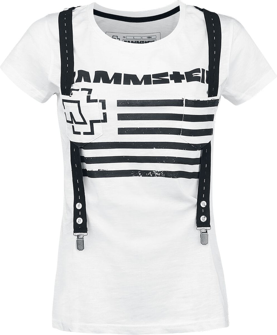 T-Shirt Manches courtes  de Rammstein - Suspender - S à XL - pour Femme - blanc - Rammstein