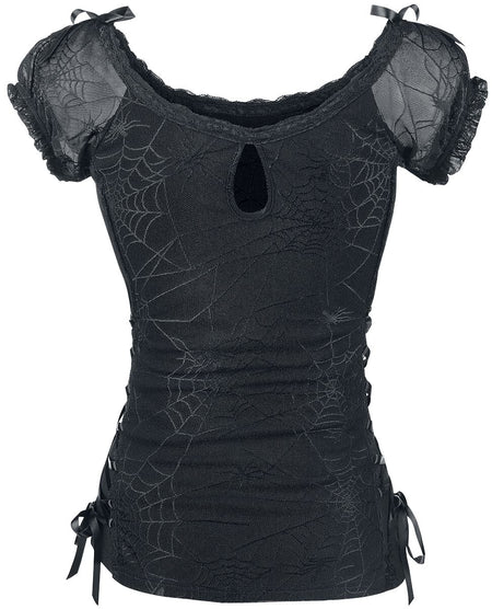 T-Shirt Manches courtes Gothic de Banned Alternative - Spider - M à 4XL - pour Femme - noir - Banned Alternative