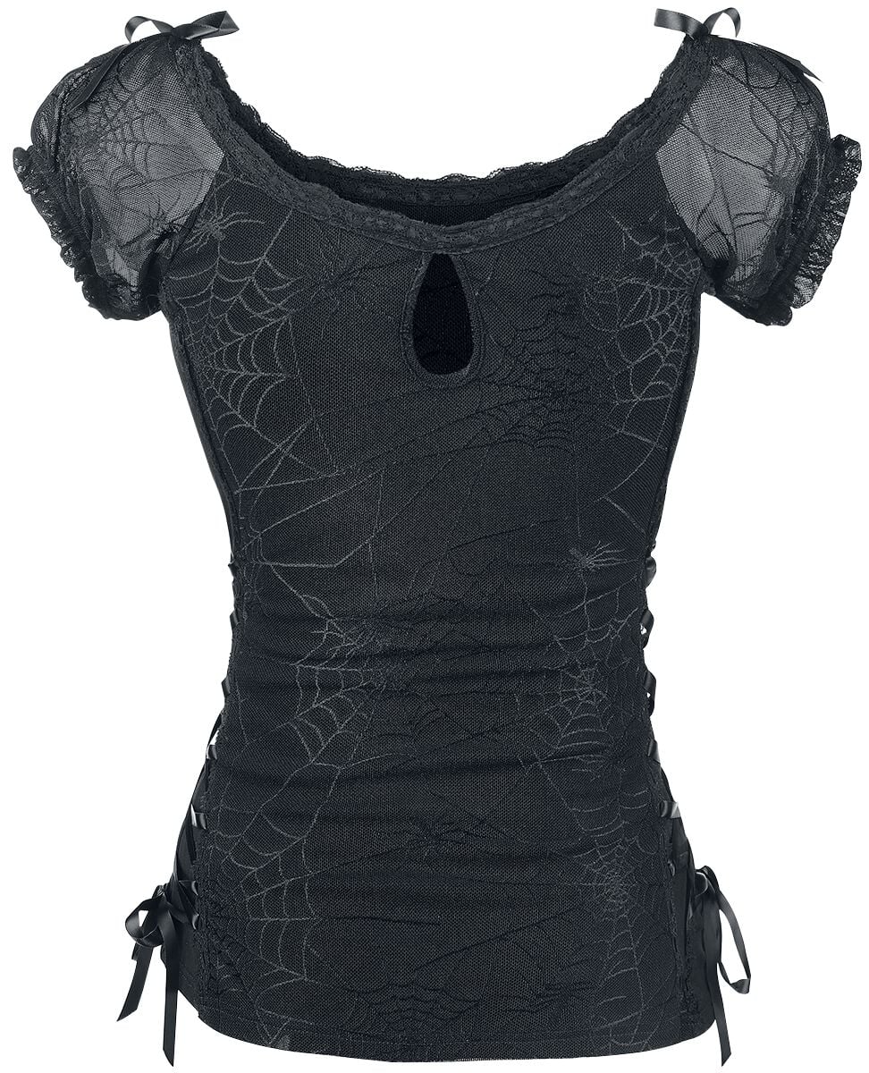 T-Shirt Manches courtes Gothic de Banned Alternative - Spider - M à 4XL - pour Femme - noir - Banned Alternative