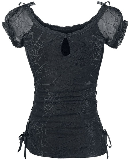 T-Shirt Manches courtes Gothic de Banned Alternative - Spider - M à 4XL - pour Femme - noir - Banned Alternative