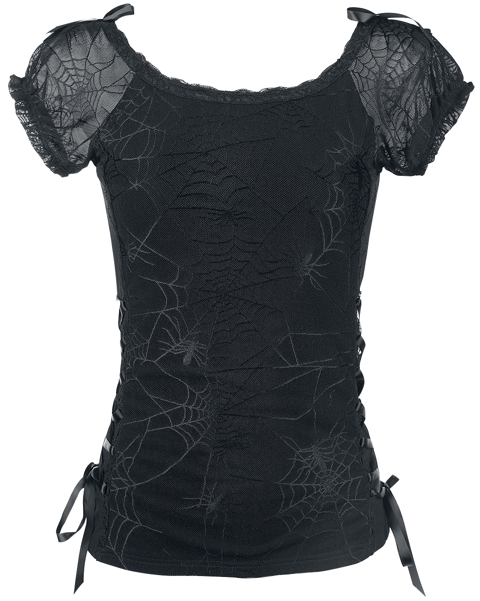 T-Shirt Manches courtes Gothic de Banned Alternative - Spider - M à 4XL - pour Femme - noir - Banned Alternative - View 2