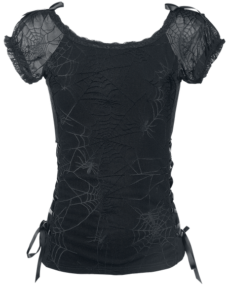 T-Shirt Manches courtes Gothic de Banned Alternative - Spider - M à 4XL - pour Femme - noir - Banned Alternative - View 2