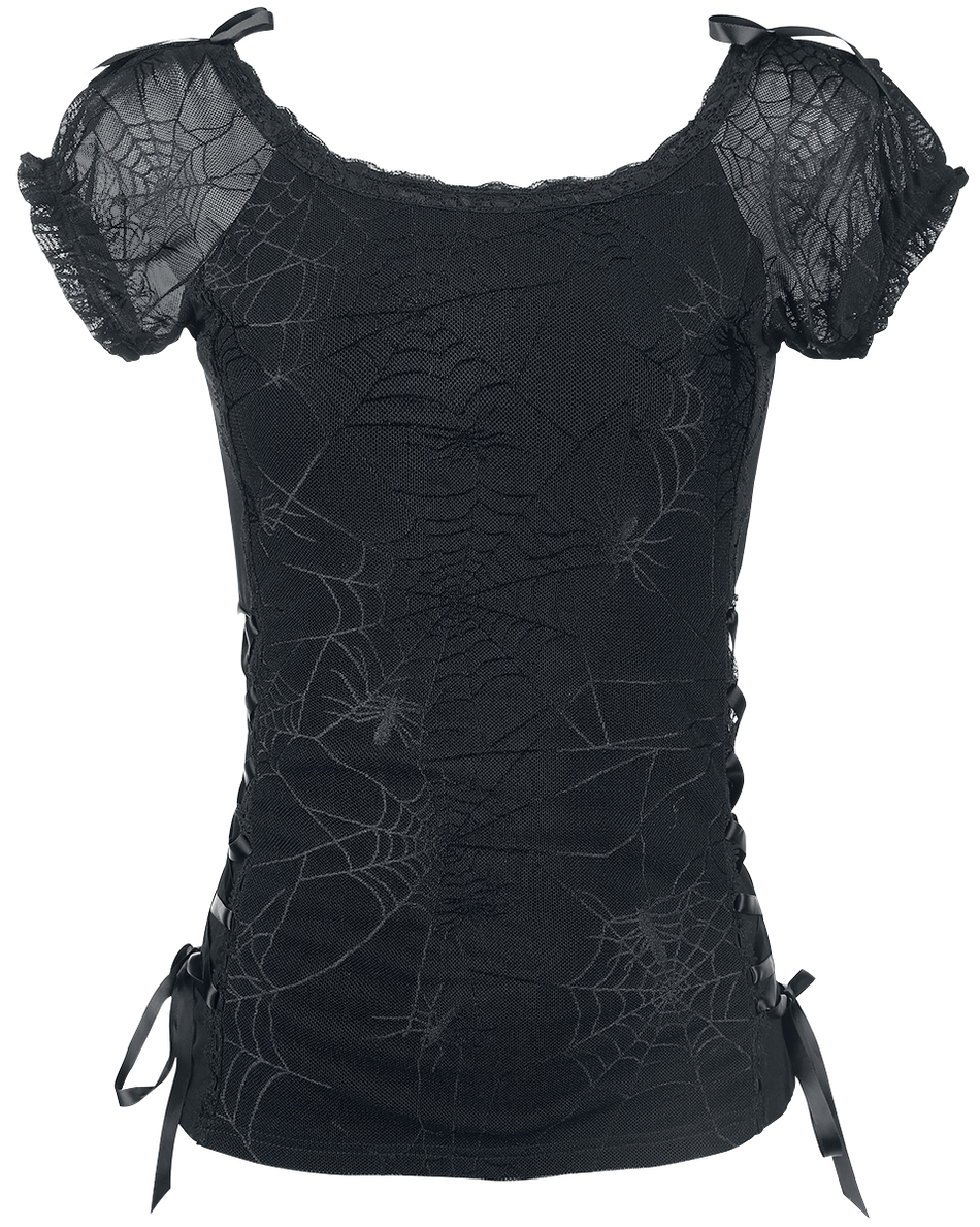 T-Shirt Manches courtes Gothic de Banned Alternative - Spider - M à 4XL - pour Femme - noir - Banned Alternative - View 2