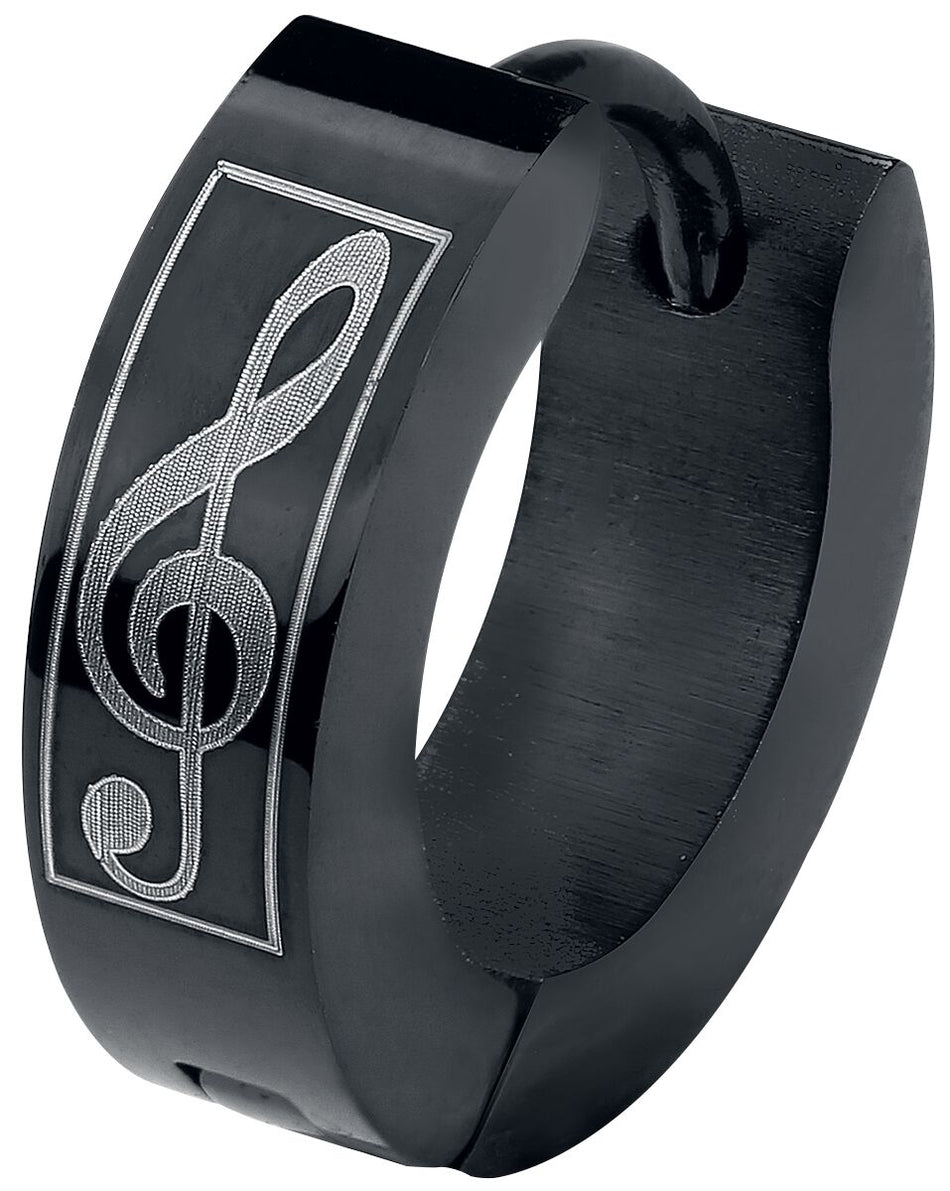 Boucles d'oreilles  de etNox - Note De Musique - pour Unisexe - noir - etNox
