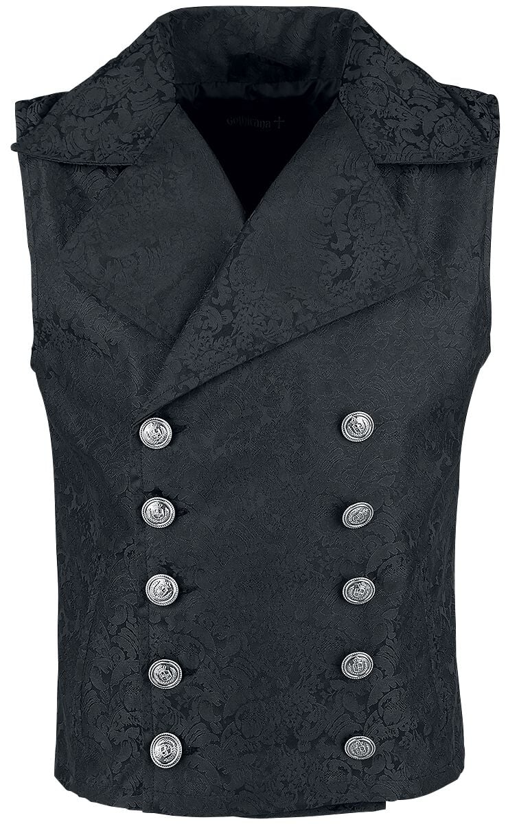 Veste Gothic de Gothicana by EMP - Baroque Vest - S à XXL - pour Homme - noir - Gothicana by EMP