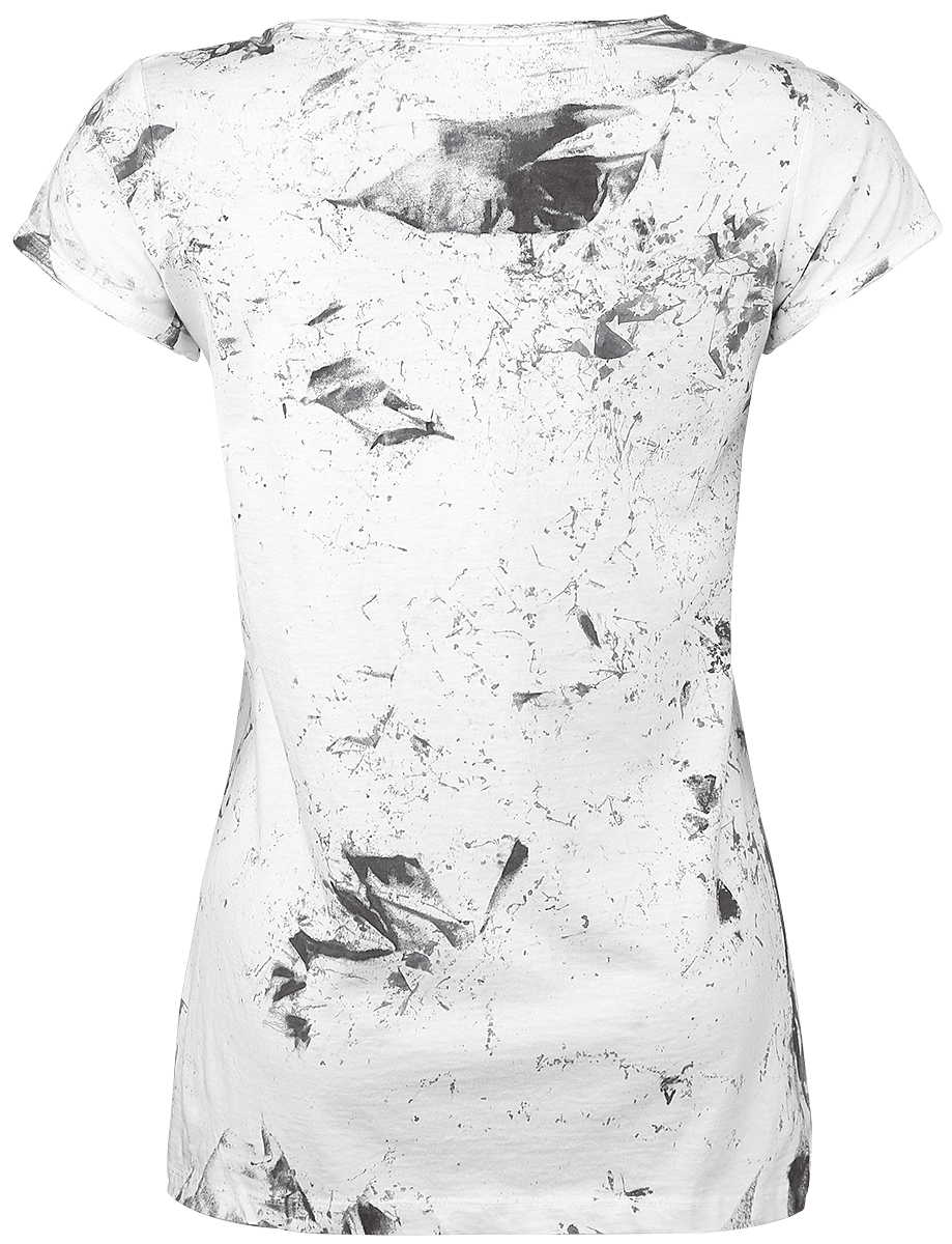 T-Shirt Manches courtes  de Outer Vision - Skeleton Lovers - S à XL - pour Femme - blanc - Outer Vision - View 2