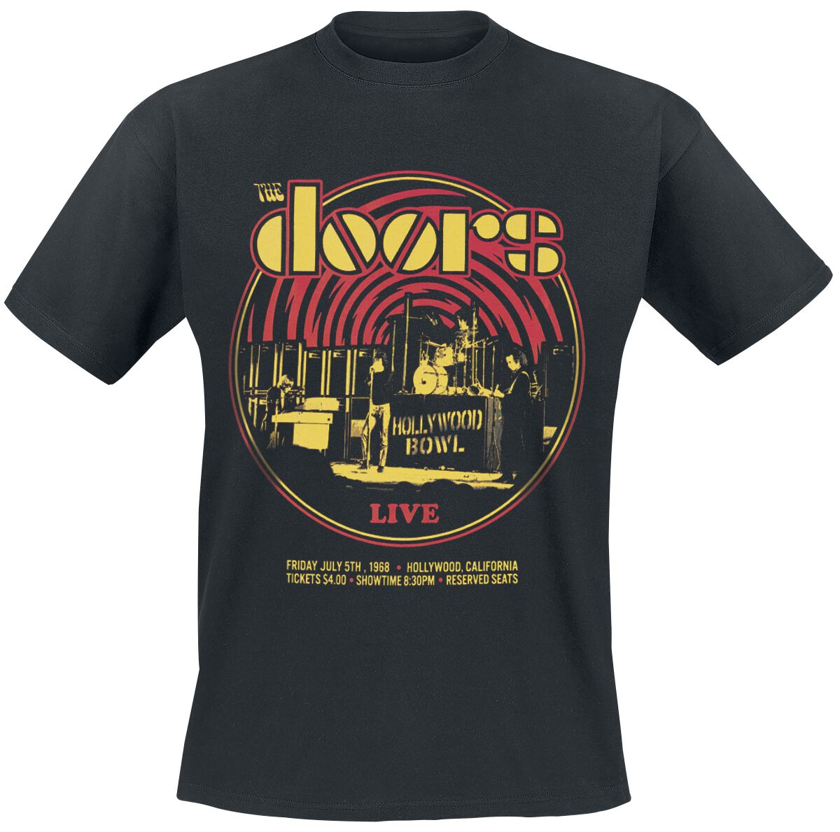 T-Shirt Manches courtes  de The Doors - Warp - S à 3XL - pour Homme - noir - The Doors
