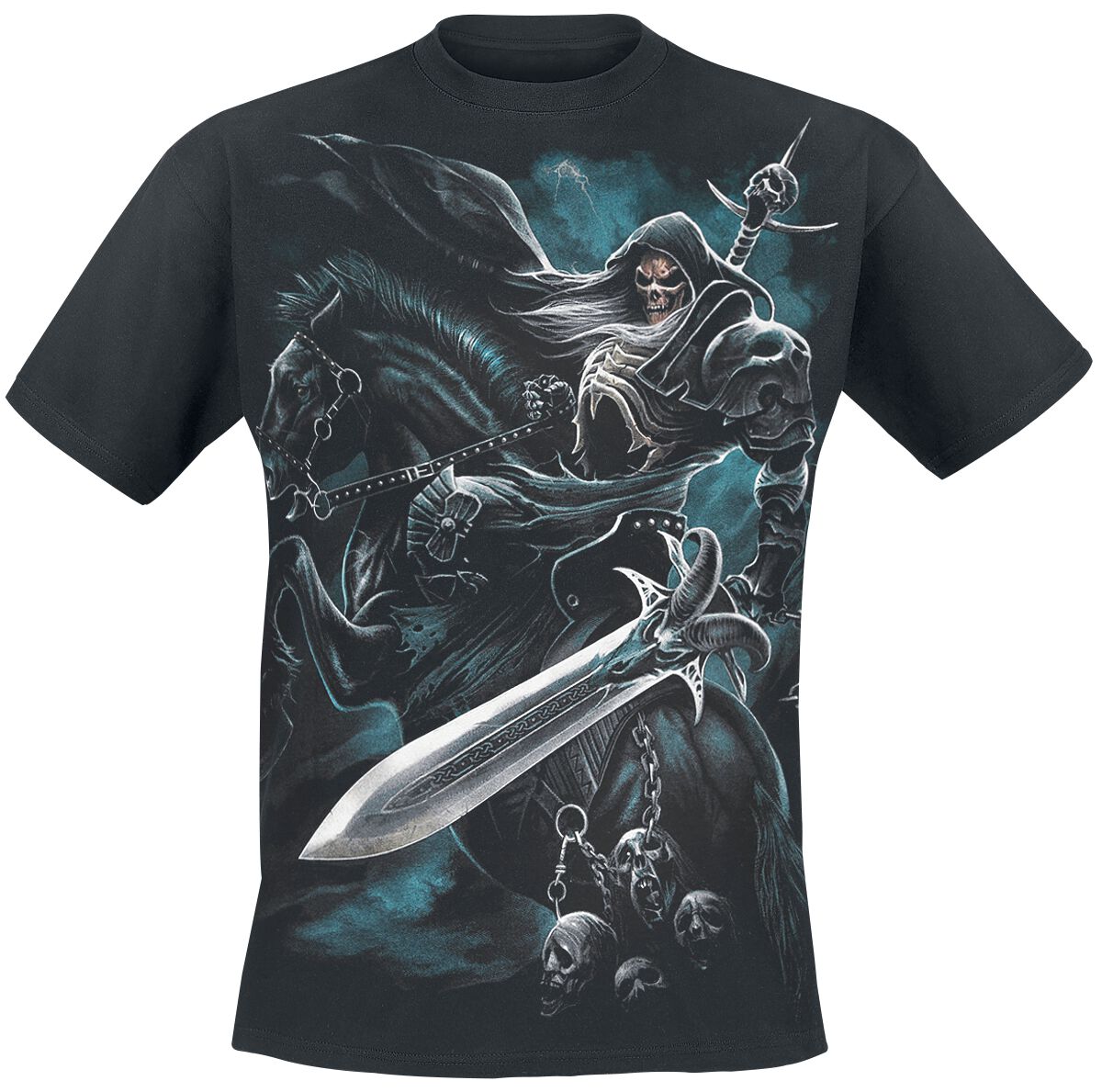 T-Shirt Manches courtes Gothic de Spiral - Grim Rider - S à XXL - pour Homme - noir - Spiral