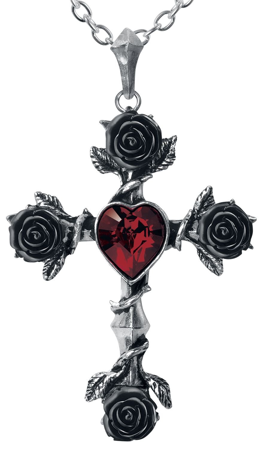 Collier Gothic de Alchemy Gothic - Black Rosifix - pour Femme - couleur argent - Alchemy Gothic