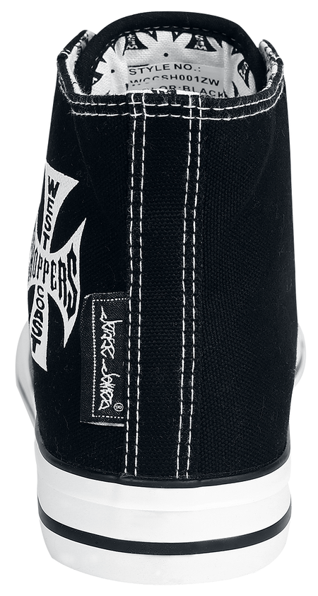 Baskets hautes Rockabilly de West Coast Choppers - Iron Cross - EU40 à EU46 - pour Homme - noir/blanc - West Coast Choppers - View 2