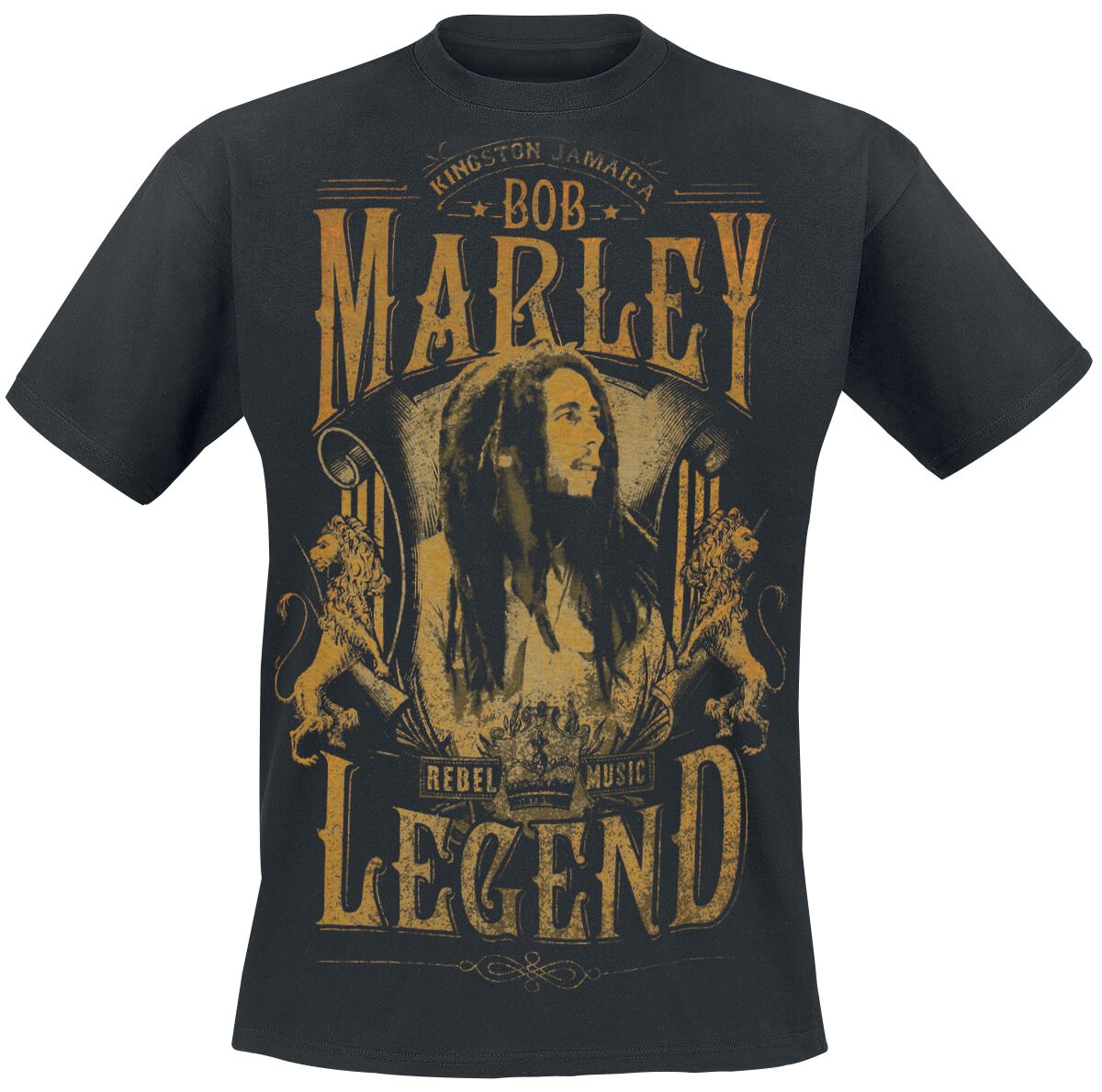 T-Shirt Manches courtes  de Bob Marley - Rebel Legend - S à 5XL - pour Homme - noir - Bob Marley
