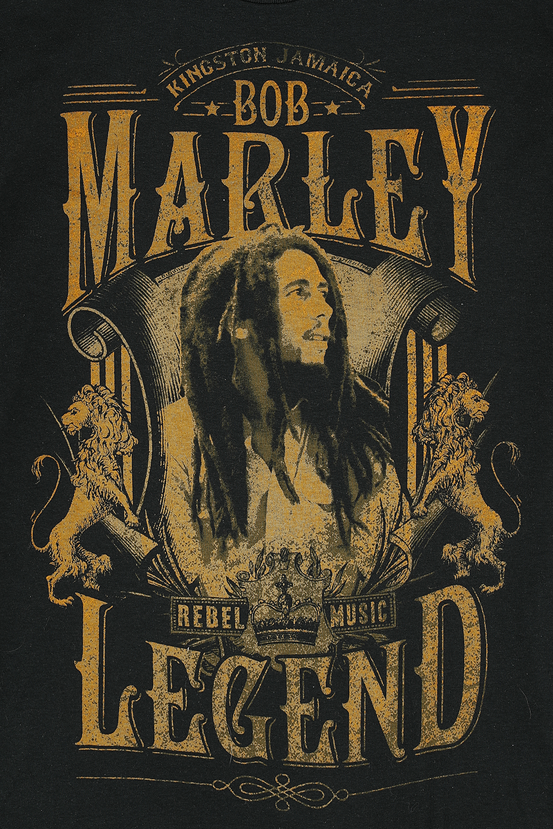 T-Shirt Manches courtes  de Bob Marley - Rebel Legend - S à 5XL - pour Homme - noir - Bob Marley - View 2