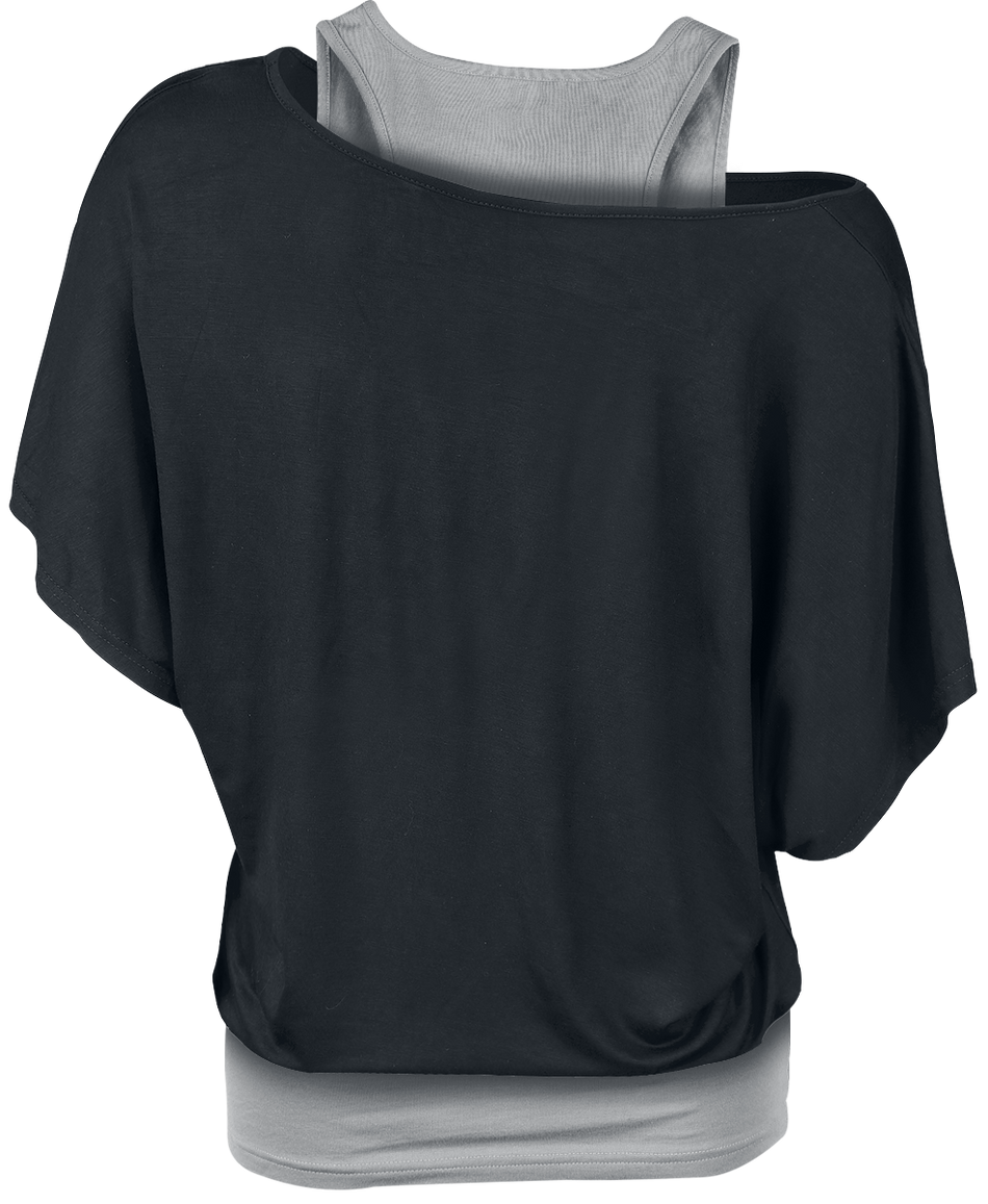 T-Shirt Manches courtes  de Black Premium by EMP - When The Heart Rules The Mind - XS à 5XL - pour Femme - noir/gris - Black Premium by EMP - View 2