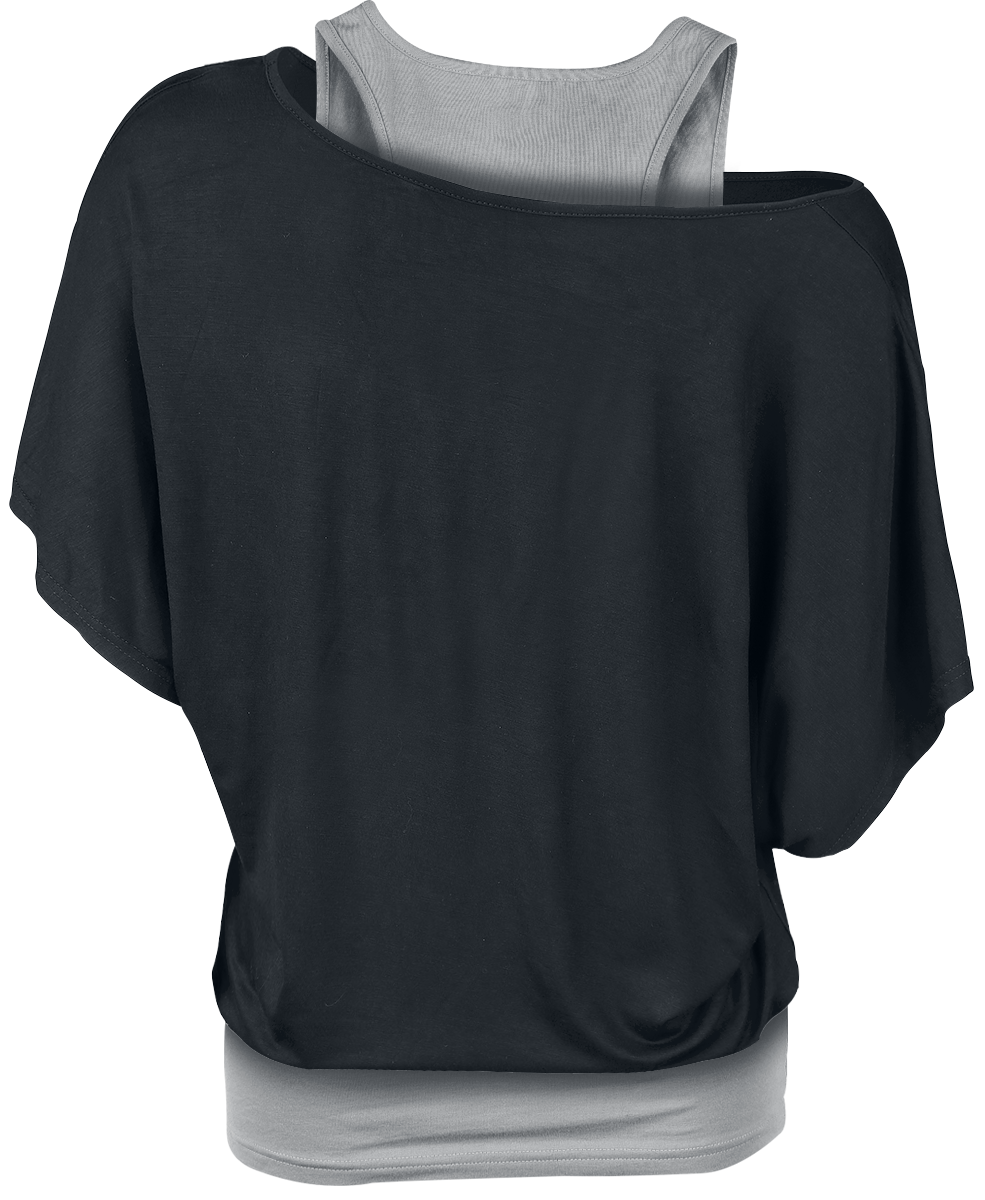 T-Shirt Manches courtes  de Black Premium by EMP - When The Heart Rules The Mind - XS à XXL - pour Femme - noir/gris - Black Premium by EMP - View 2