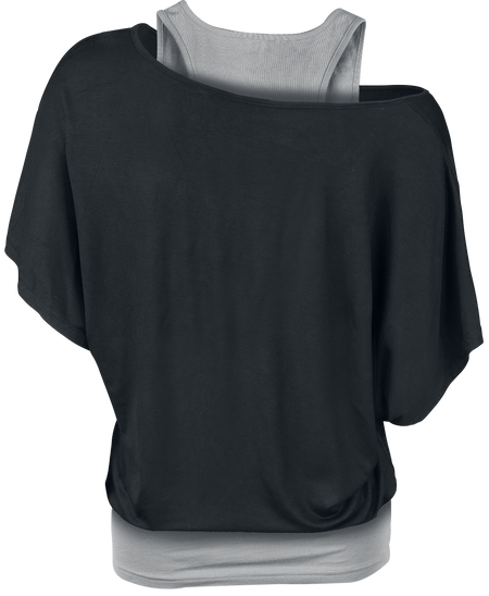 T-Shirt Manches courtes  de Black Premium by EMP - When The Heart Rules The Mind - XS à XXL - pour Femme - noir/gris - Black Premium by EMP - View 2