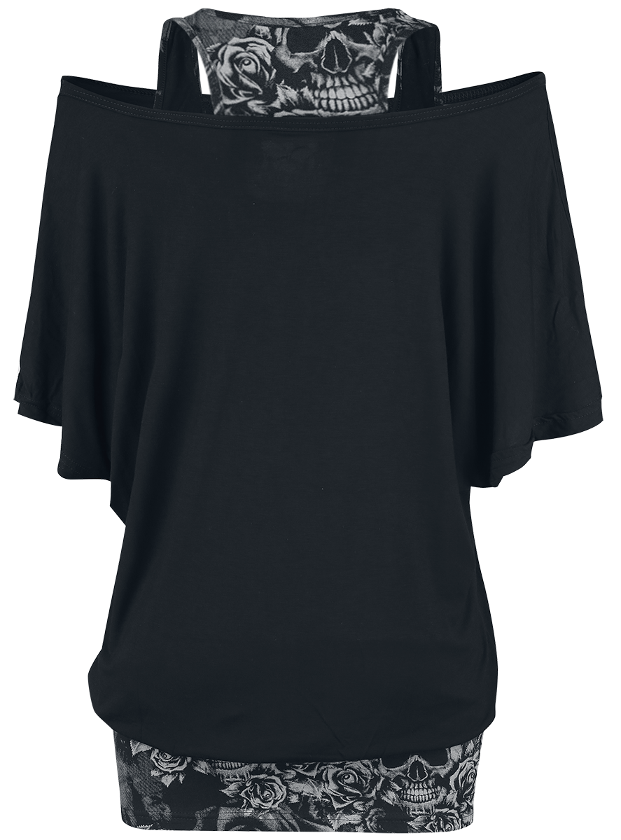 T-Shirt Manches courtes  de Black Premium by EMP - When The Heart Rules The Mind - XS à 5XL - pour Femme - noir/gris - Black Premium by EMP - View 2