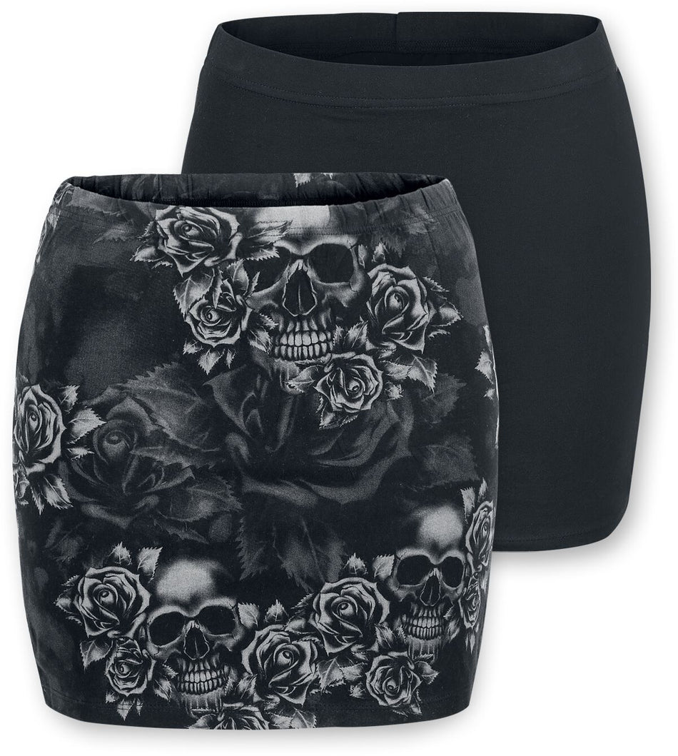 Jupe courte  de Black Premium by EMP - The Double Life - S à 5XL - pour Femme - noir/gris - Black Premium by EMP