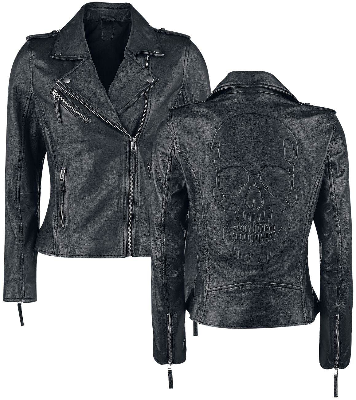 Veste en cuir  de Black Premium by EMP - All Over The Road - M à 5XL - pour Femme - noir - Black Premium by EMP
