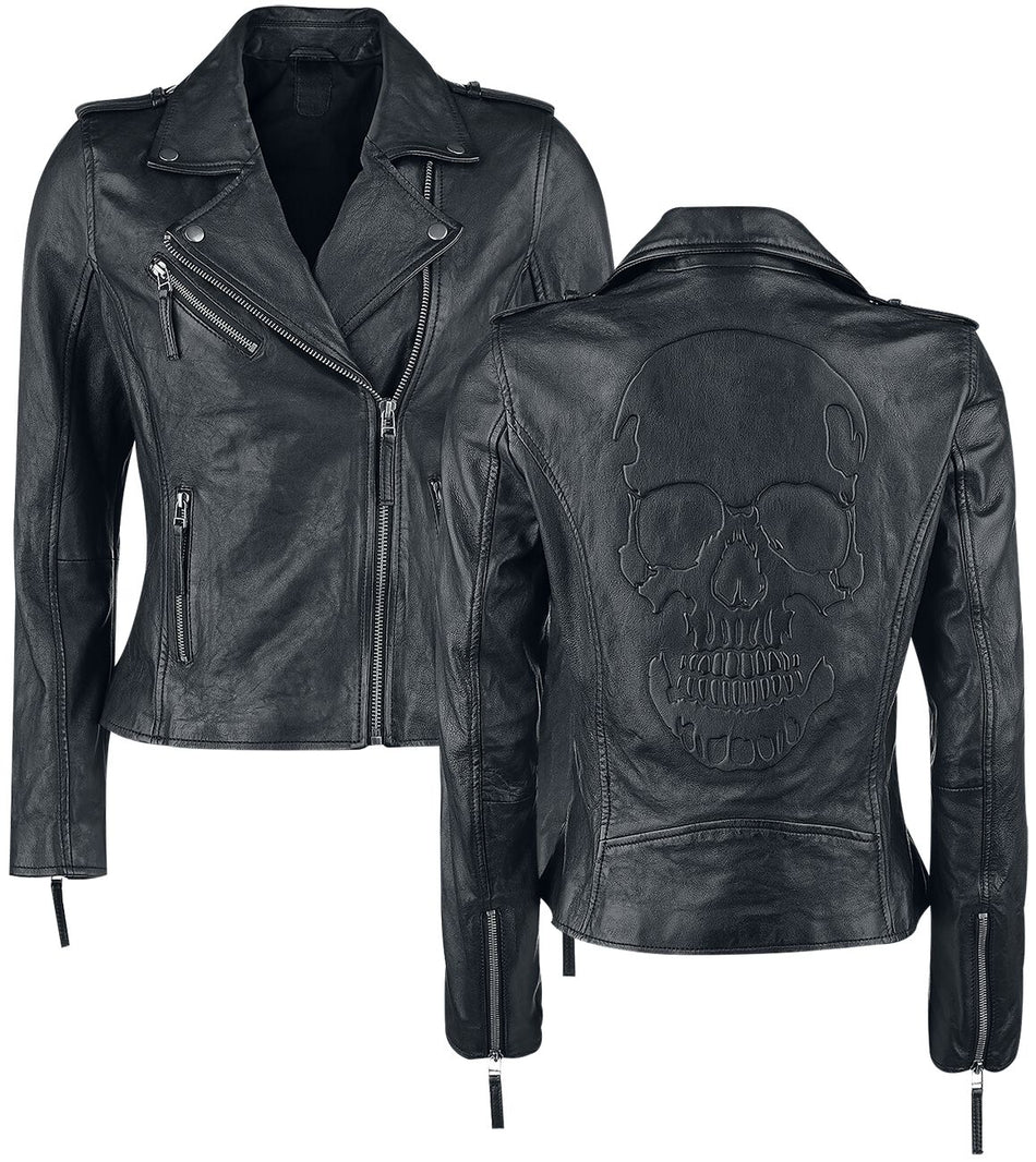 Veste en cuir  de Black Premium by EMP - All Over The Road - M à 5XL - pour Femme - noir - Black Premium by EMP