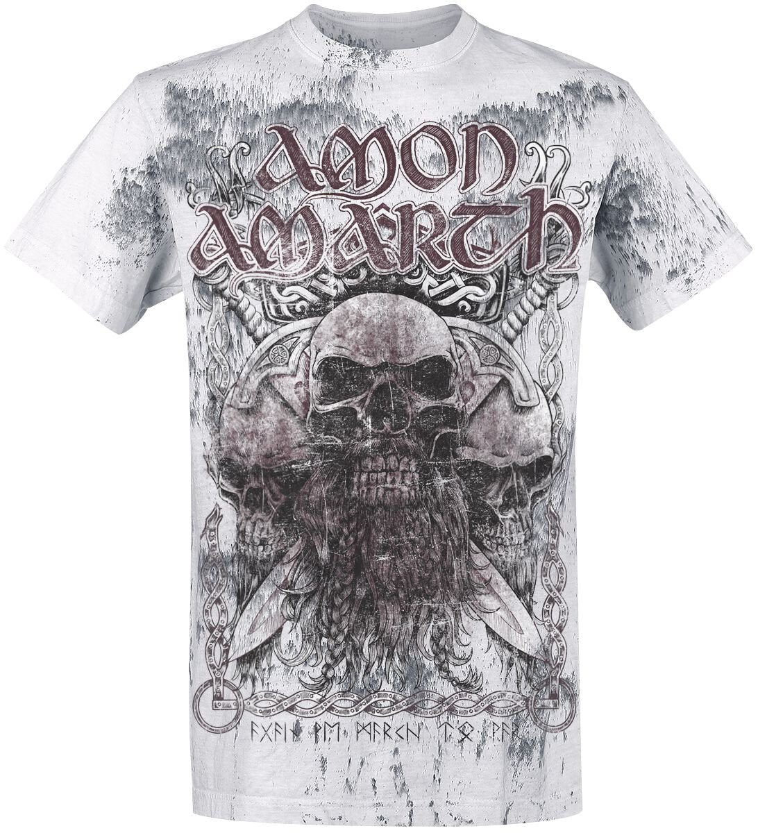 T-Shirt Manches courtes  de Amon Amarth - Crânes Barbus - M à 4XL - pour Homme - gris clair - Amon Amarth