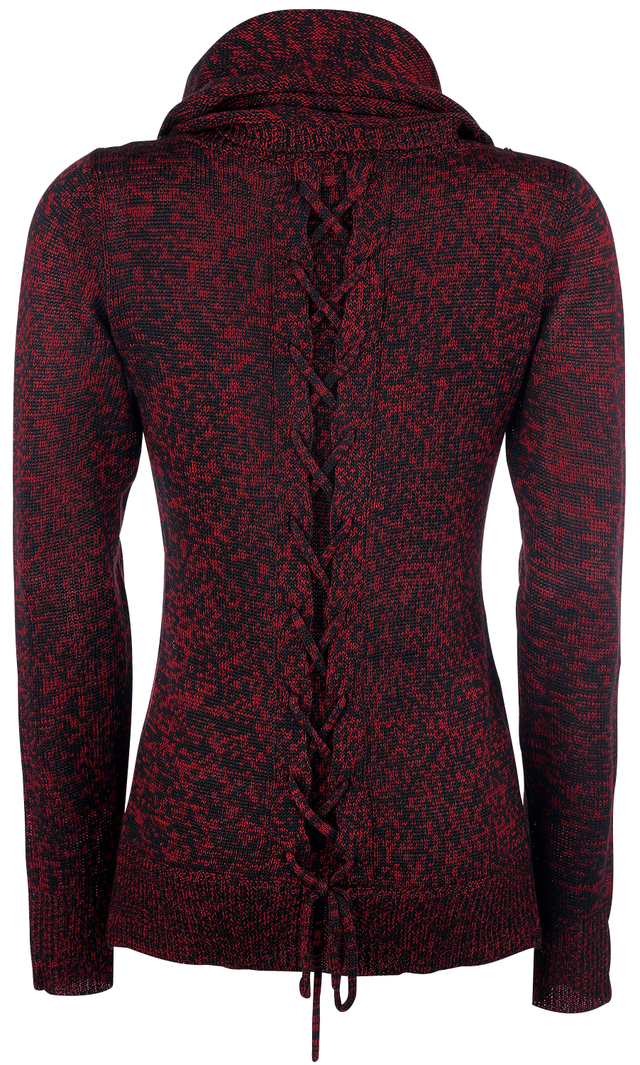 Pull tricoté  de Black Premium by EMP - Up The Neck - S à XXL - pour Femme - noir/rouge - Black Premium by EMP - View 2