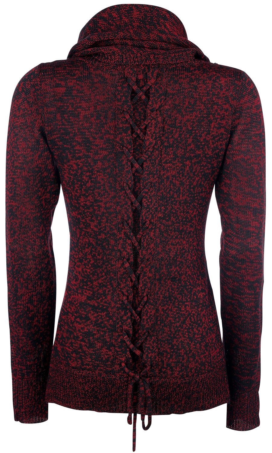 Pull tricoté  de Black Premium by EMP - Up The Neck - S à XL - pour Femme - noir/rouge - Black Premium by EMP - View 2