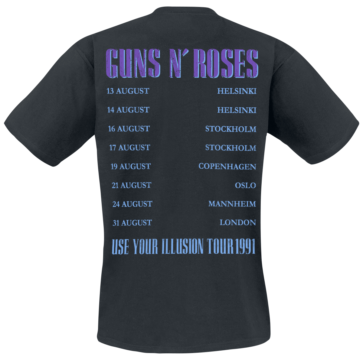 T-Shirt Manches courtes  de Guns N' Roses - 1991 Illusion - S à 5XL - pour Homme - noir - Guns N' Roses - View 2