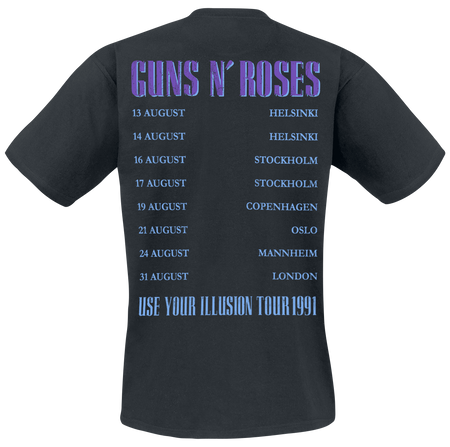 T-Shirt Manches courtes  de Guns N' Roses - 1991 Illusion - S à 5XL - pour Homme - noir - Guns N' Roses - View 2