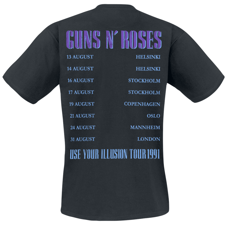 T-Shirt Manches courtes  de Guns N' Roses - 1991 Illusion - S à 5XL - pour Homme - noir - Guns N' Roses - View 2