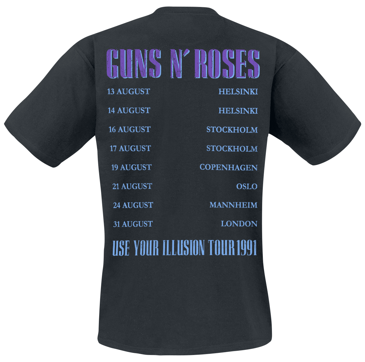 T-Shirt Manches courtes  de Guns N' Roses - 1991 Illusion - S à 5XL - pour Homme - noir - Guns N' Roses - View 2