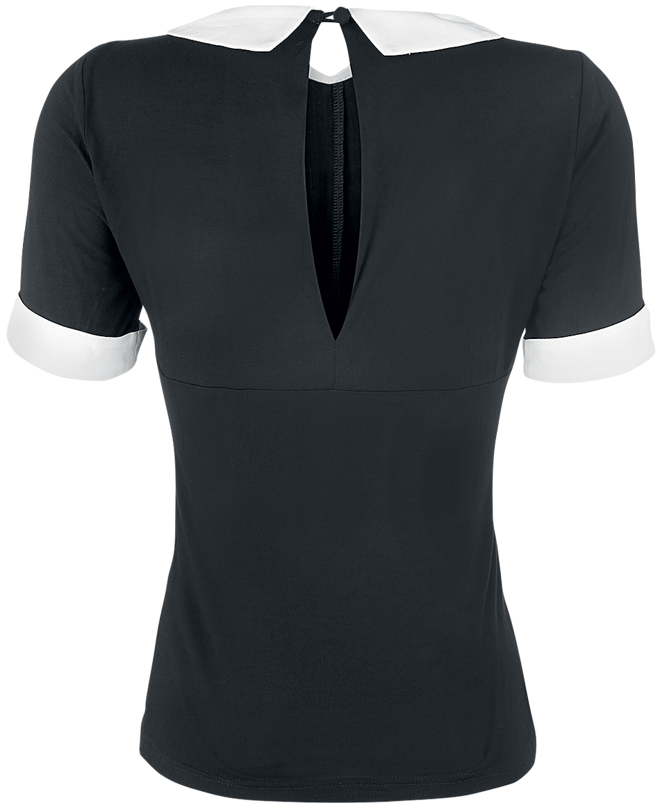 T-Shirt Manches courtes Rockabilly de Banned Alternative - Morticia - XS à XL - pour Femme - noir - Banned Alternative - View 2