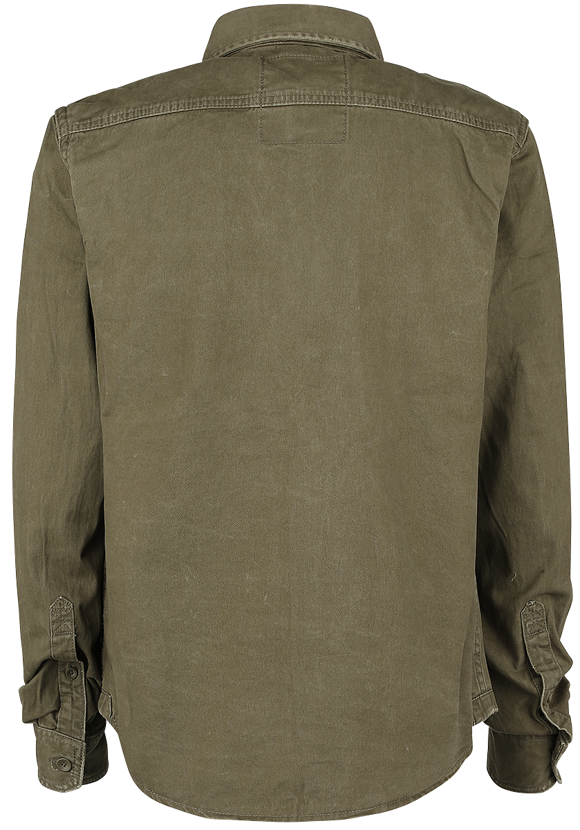 Chemise manches longues  de Brandit - Chemise vintage - S à XXL - pour Homme - olive - Brandit - View 2