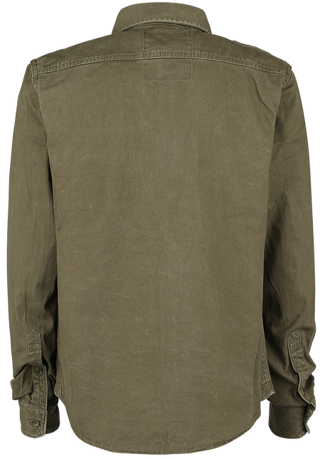 Chemise manches longues  de Brandit - Chemise vintage - S à XXL - pour Homme - olive - Brandit - View 2