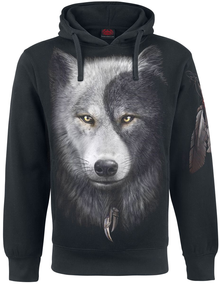 Sweat-shirt à capuche Gothic de Spiral - Wolf Chi - S à XXL - pour Homme - noir - Spiral