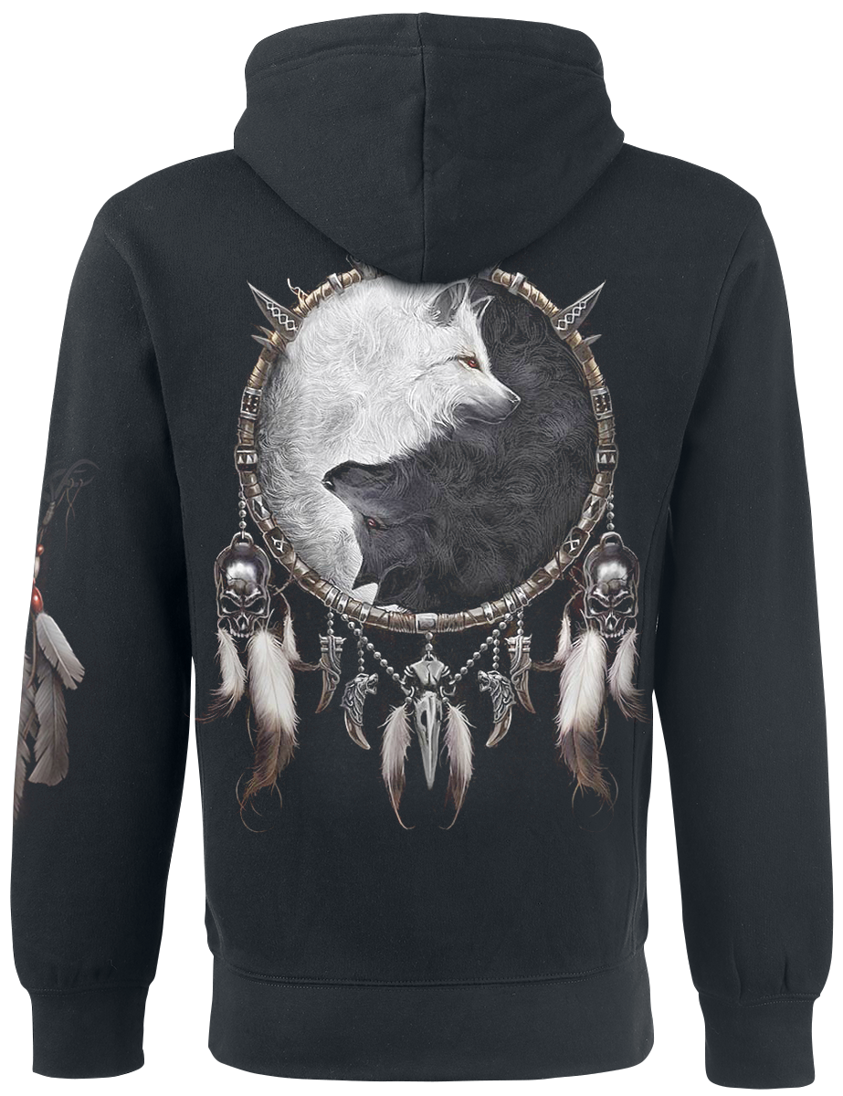 Sweat-shirt à capuche Gothic de Spiral - Wolf Chi - S à XXL - pour Homme - noir - Spiral - View 2