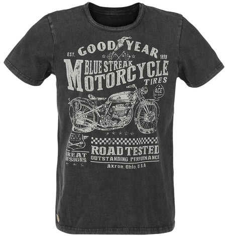 T-Shirt Manches courtes Rockabilly de GoodYear - Shelburne - S à XXL - pour Homme - noir - Goodyear