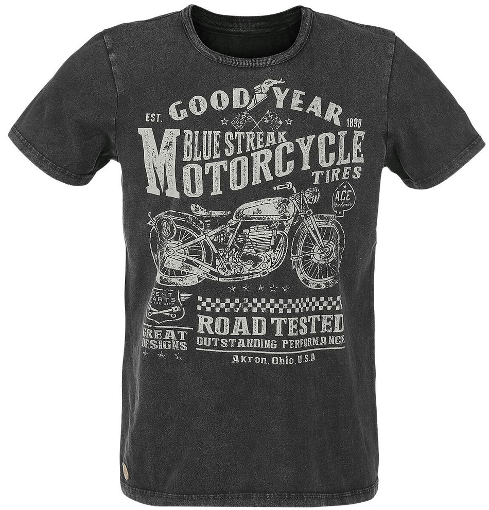 T-Shirt Manches courtes Rockabilly de GoodYear - Shelburne - S à XXL - pour Homme - noir - Goodyear