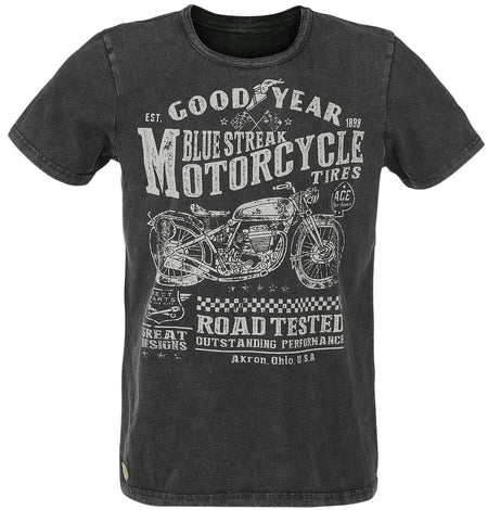 T-Shirt Manches courtes Rockabilly de GoodYear - Shelburne - S à 3XL - pour Homme - noir - Goodyear