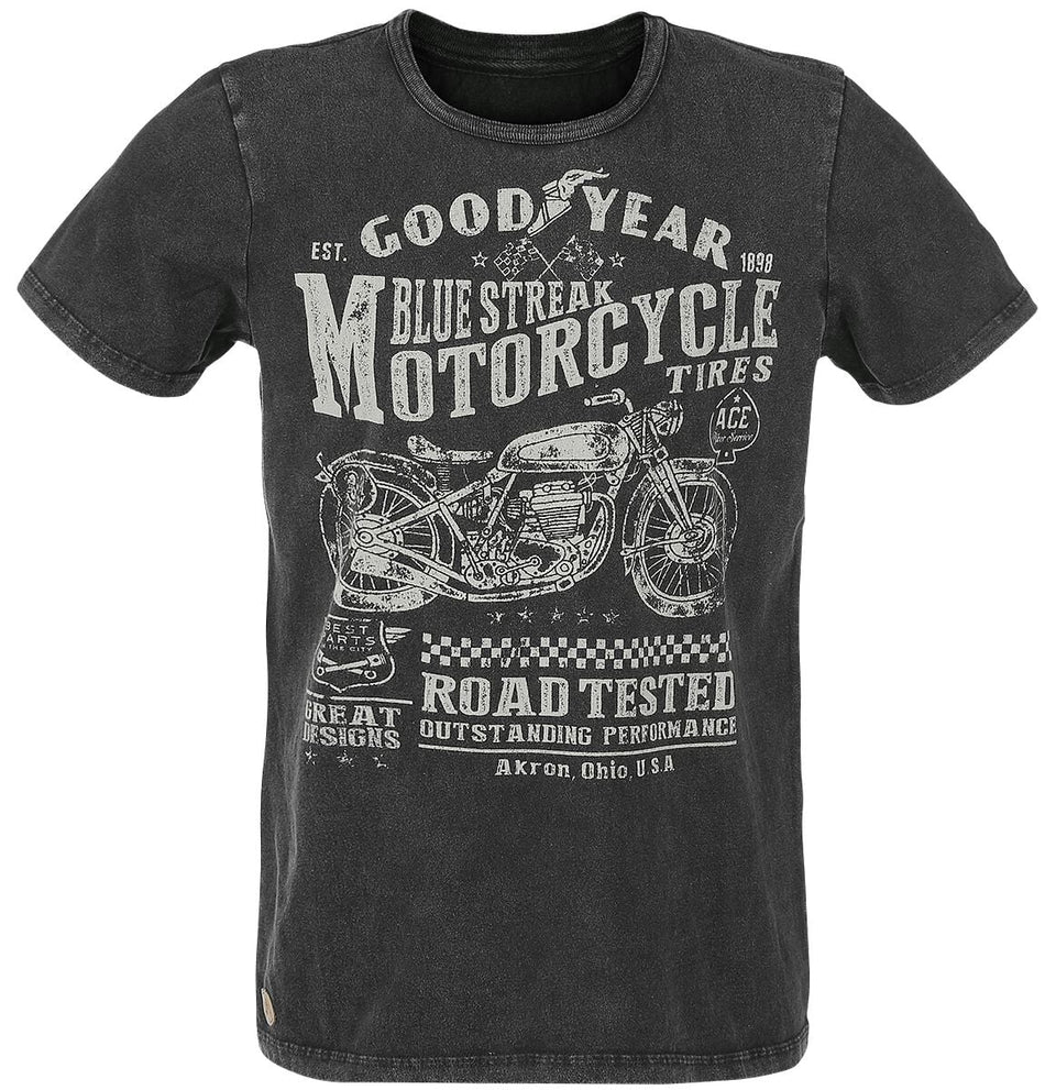 T-Shirt Manches courtes Rockabilly de GoodYear - Shelburne - S à 3XL - pour Homme - noir - Goodyear