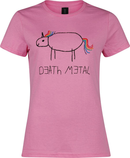 T-Shirt Manches courtes Unicorn de Death Metal - S à XXL - pour Femme - rose clair - Death Metal