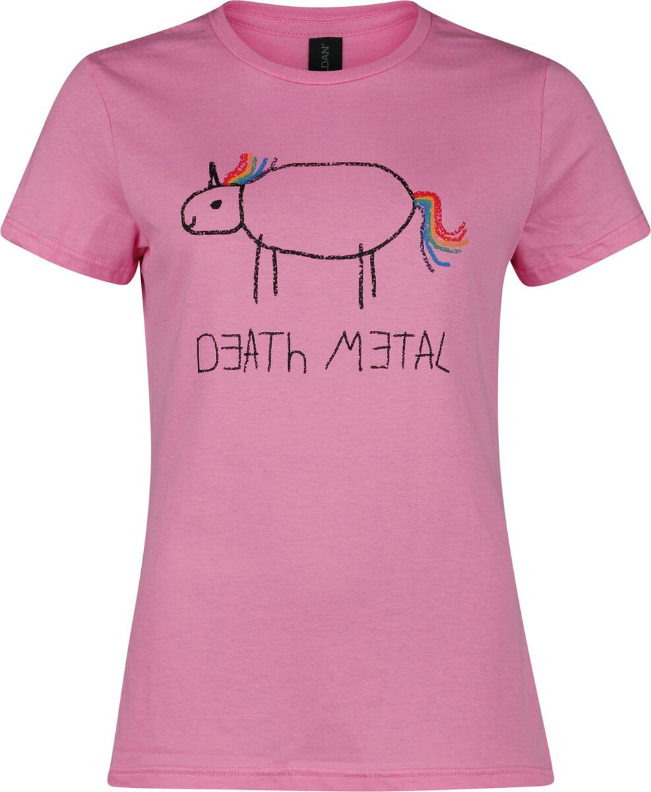 T-Shirt Manches courtes Unicorn de Death Metal - S à XXL - pour Femme - rose clair - Death Metal